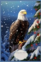 Christmas Majestic Eagle in a Winter Wonderland Notebook: Wide Ruled Notebook Journal For Adults, Teens And Kids | 6 x 9 inches