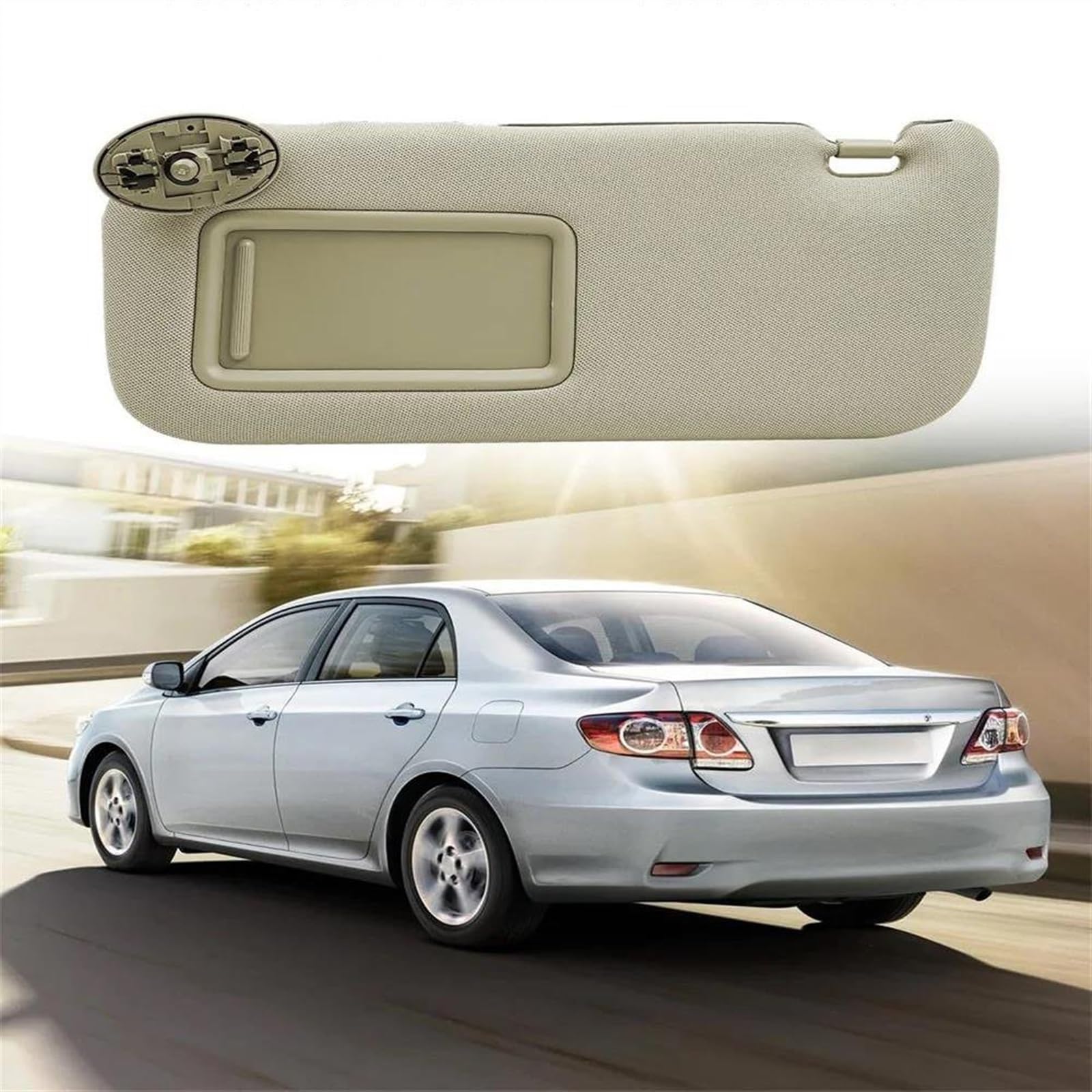 Pare-Soleil Polarisé pour Toyota pour Auris pour Corolla 2007-2010 2011 2012 2013 Pare-Soleil Intérieur Voiture avec Miroir Pare-Soleil Côté Gauche Droit Pare-Soleil(Beige Left)