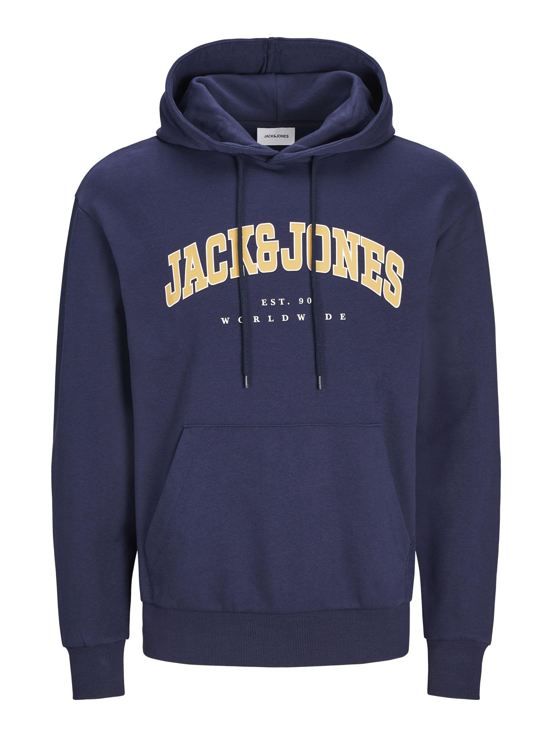 JACK & JONES mens CALEB VARSITY SWEAT HOOD Sweatshirt