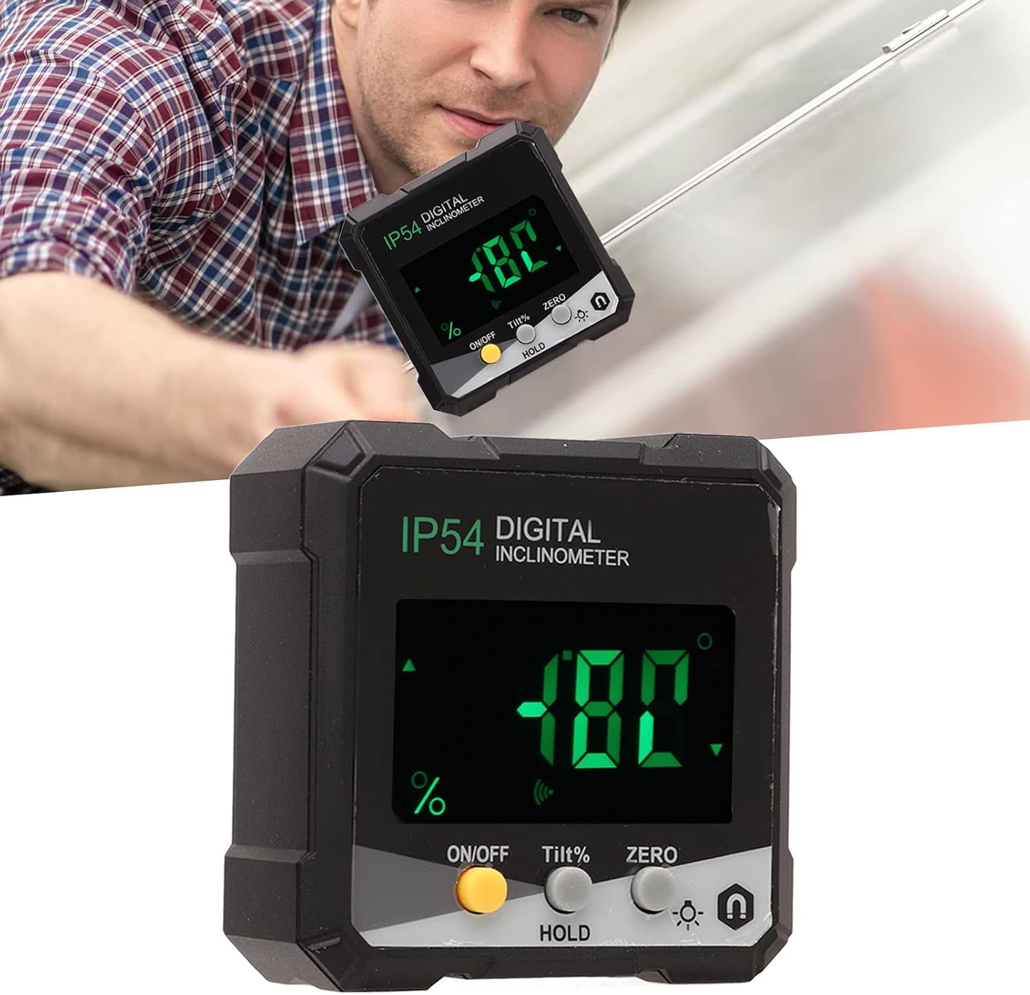 Digital Inclinometer LCD Display Protractor Magnetic Level Box Angle Finder for Woodworking Construction