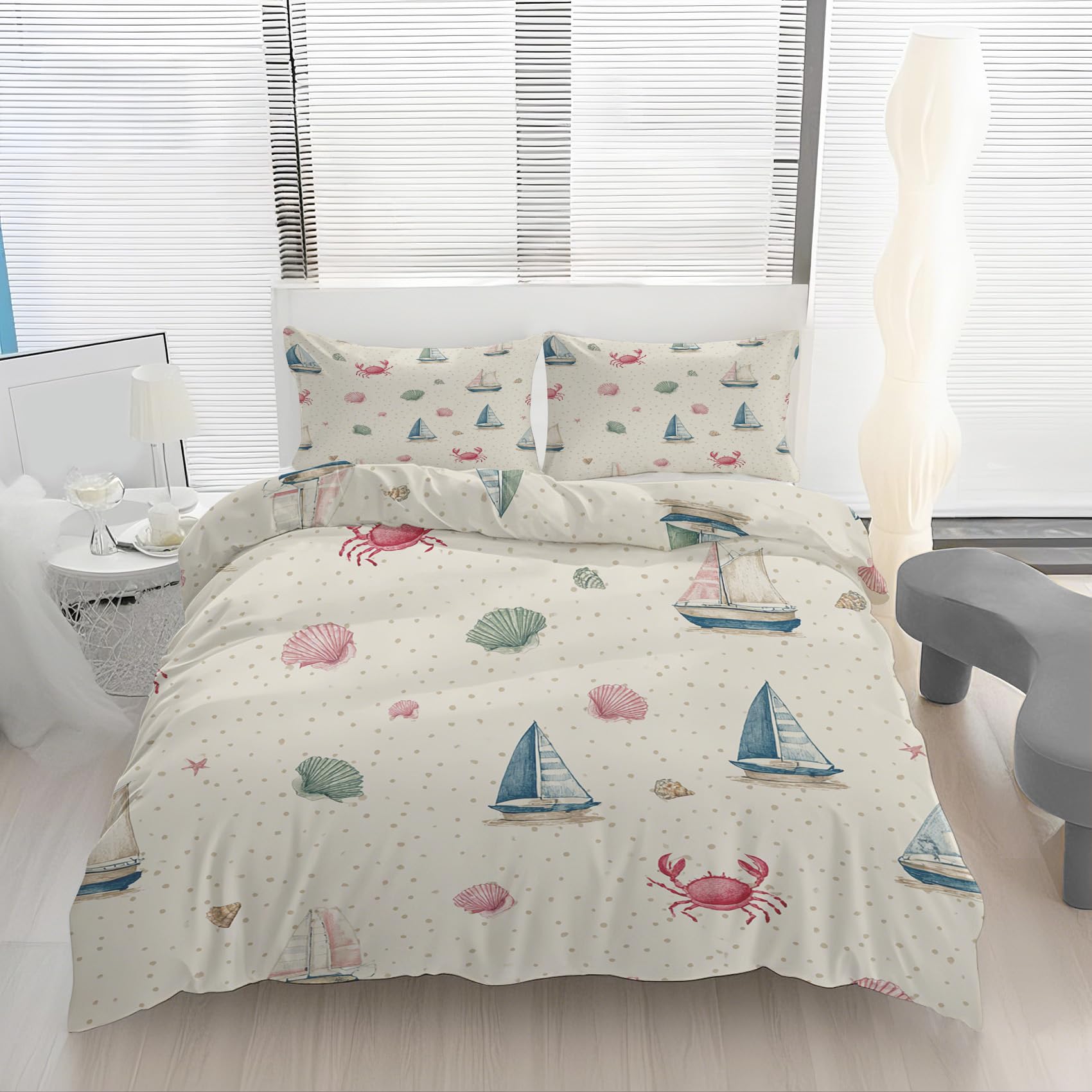 Ensemble de literie fermeture éclair microfibre douce style côtier