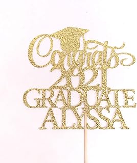 Atelier Elegance ANY NAME Congrats 2021 Graduate Cake Topper, Graduation Cake Topper, Congrats Grad