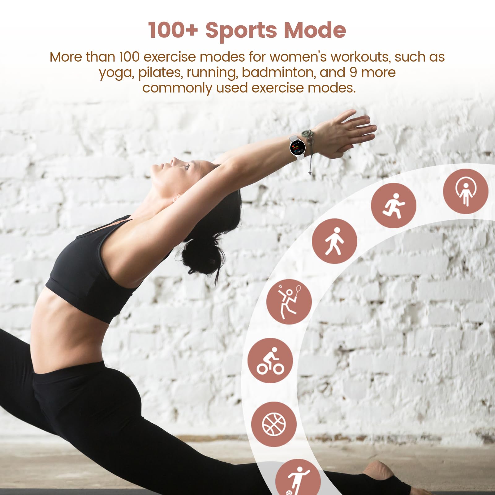 RifePhi Smartwatch Donna- 1,39'' Chiamate Bluetooth Musica Orologio Sportive Contapassi Sportive 24H Sonno Cardiofrequenzimetro SpO2 Tracker Ciclo Mestruale Controllo Sonno per Android iOS