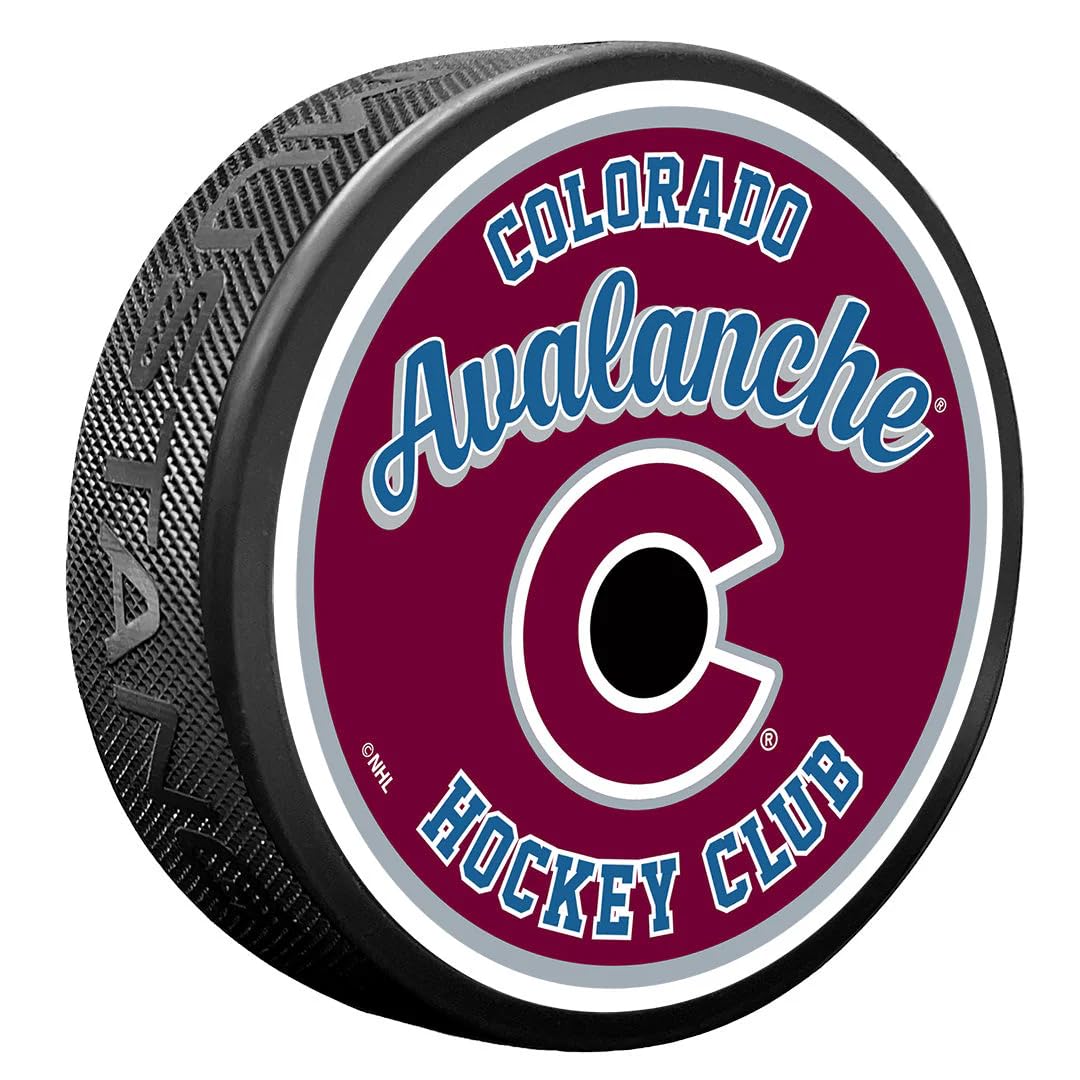 Sports Decor Colorado Avalanche Puck | Retro Script