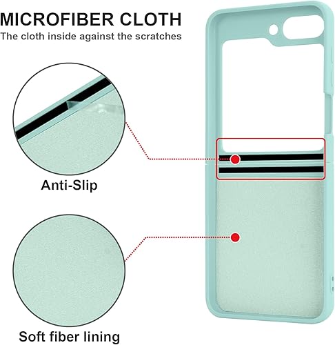Miniatura 2 de Funda para Samsung Galaxy Z Flip 5 5G con soporte de anillo, delgada de silicona a prueba de golpes, con función de atril, resistente a los