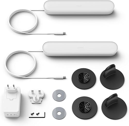 Philips Hue Play White and Color Ambiance Barre lumineuse connectée Pack de 2, unité de base, Éclairage d’ambiance pour TV et gaming (Compatible avec Alexa, Google Assistant et Apple HomeKit), Blanc - 3
