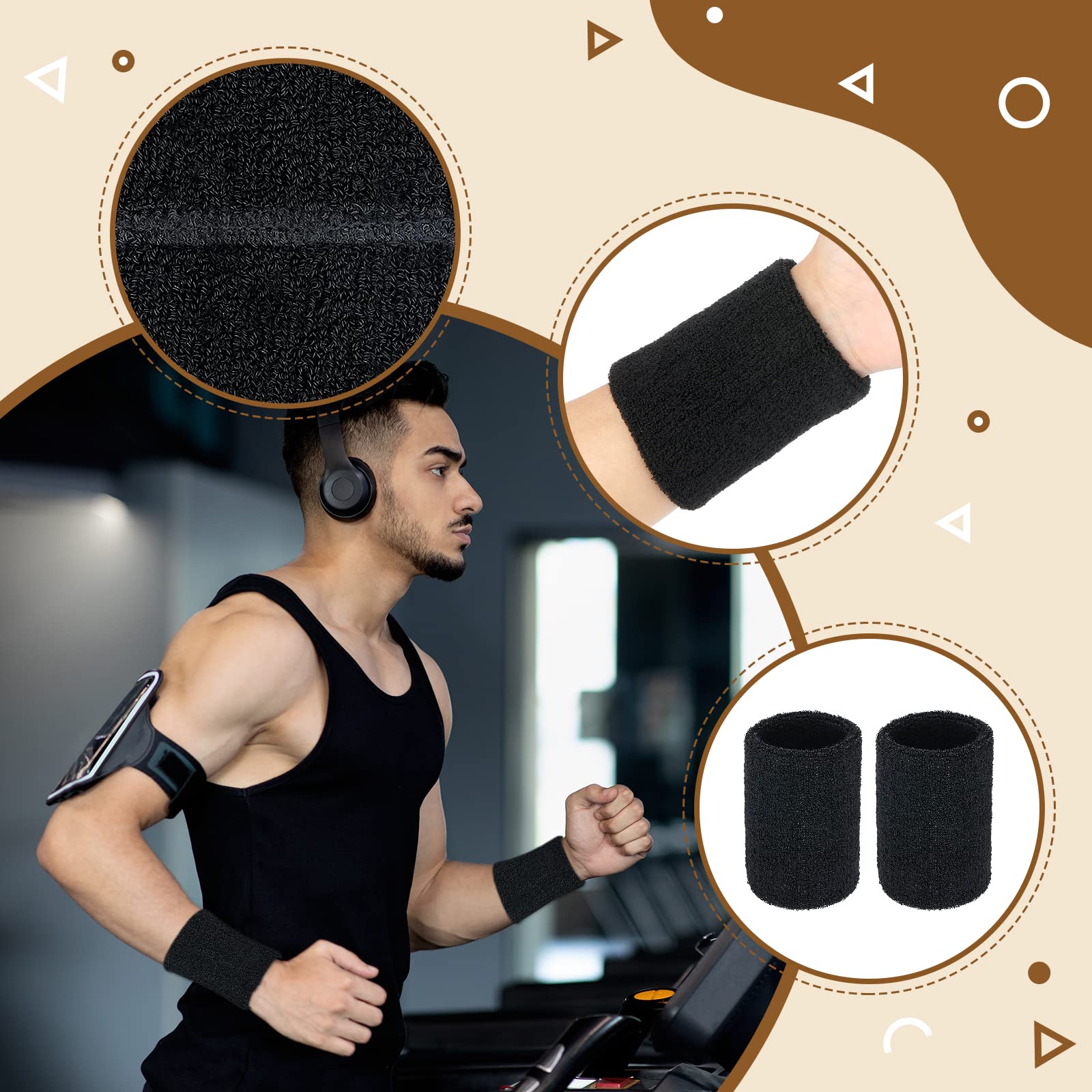 Lot De 8 Bandes De Sport En Coton Absorbantes Pour Football