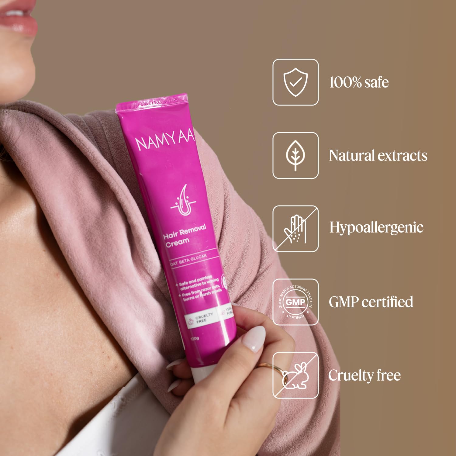 Namyaa Hair Removal Cream For Women 120gram | Suitable For Legs, Underarms, Bikini Line, Arms | Pack of 1 4