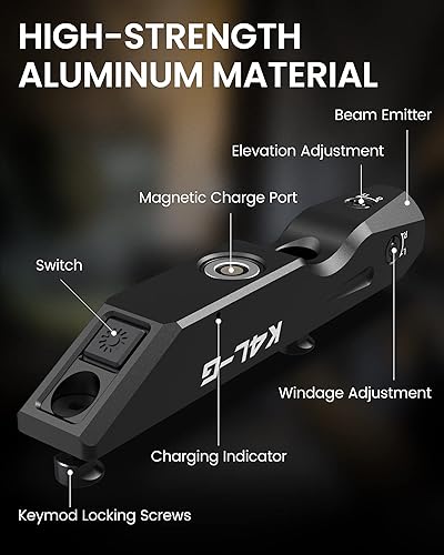 Miniatura 4 de Votatu K4L-G - Mira láser verde compatible con riel Keymod rifle táctico de perfil ultra bajo Keymod láser con función estroboscópica magnética