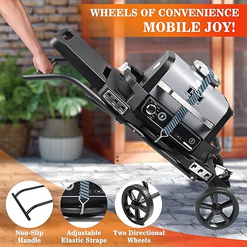 Miniatura 6 de GRISUN Carro de parrilla portátil y plancha de hierro fundido para parrilla Ninja Woodfire Serie OG700