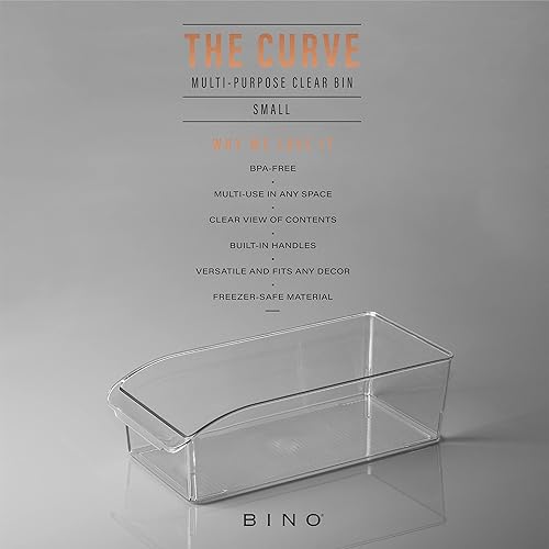 Miniatura 2 de BINO Contenedores de almacenamiento de plástico, pequeños  THE CURVE COLLECTION  Contenedores organizadores multiusos  Contenedores de