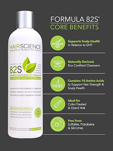 Miniatura 5 de Hair Science Fórmula 82S | Champú para la salud del cuero cabelludo y el cabello | Con palma enana americana y biotina | Para preocupaciones de