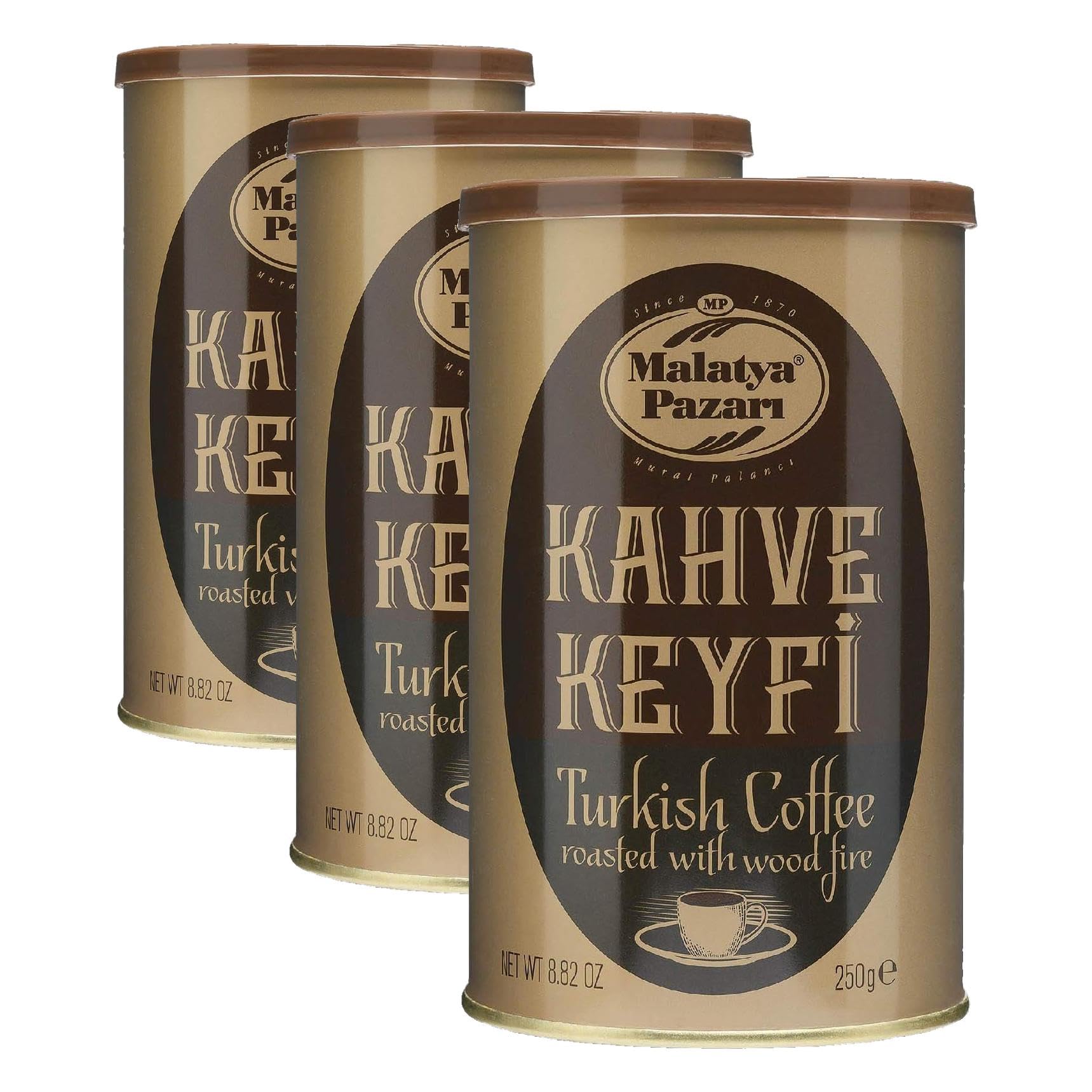 Malatya Pazarı Teneke Kutu Türk Kahvesi 250 gr (3 paketi)