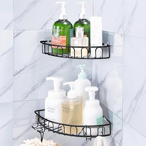 Miniatura 7 de vivinin Paquete de 15 ganchos adhesivos de repuesto para estante de ducha, sin perforaciones, ganchos adhesivos de ducha con adhesivo fuerte,