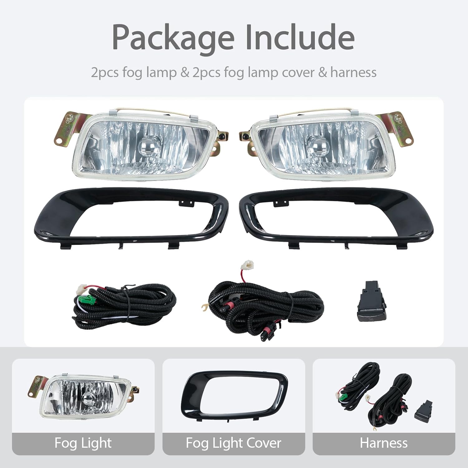 Front Bumper Fog Light For Mitsubishi Pajero Montero V73 V75 V77 2000-2003 Daytime Running Lamp Set