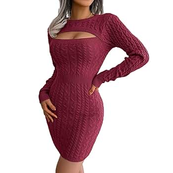 ワンピース PUFF SHOULDER TIGHT KNIT DRESS (sizeS) Amazon.com: Oplxuo Women's 2024 Fall Winter Off Shoulder