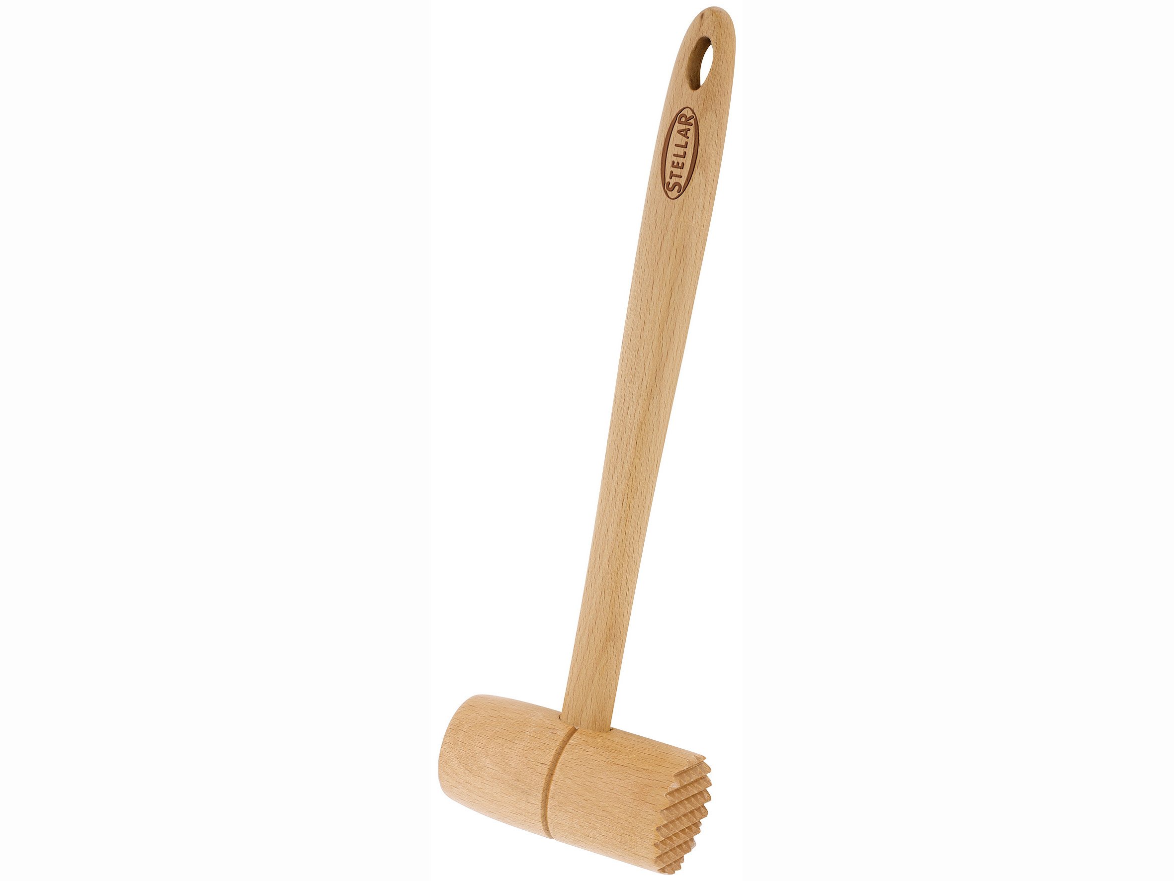 Stellar Beech Tools Meat Tenderizer, Safe for Non-Stick Pans, Solid Beech Wood, Beige
