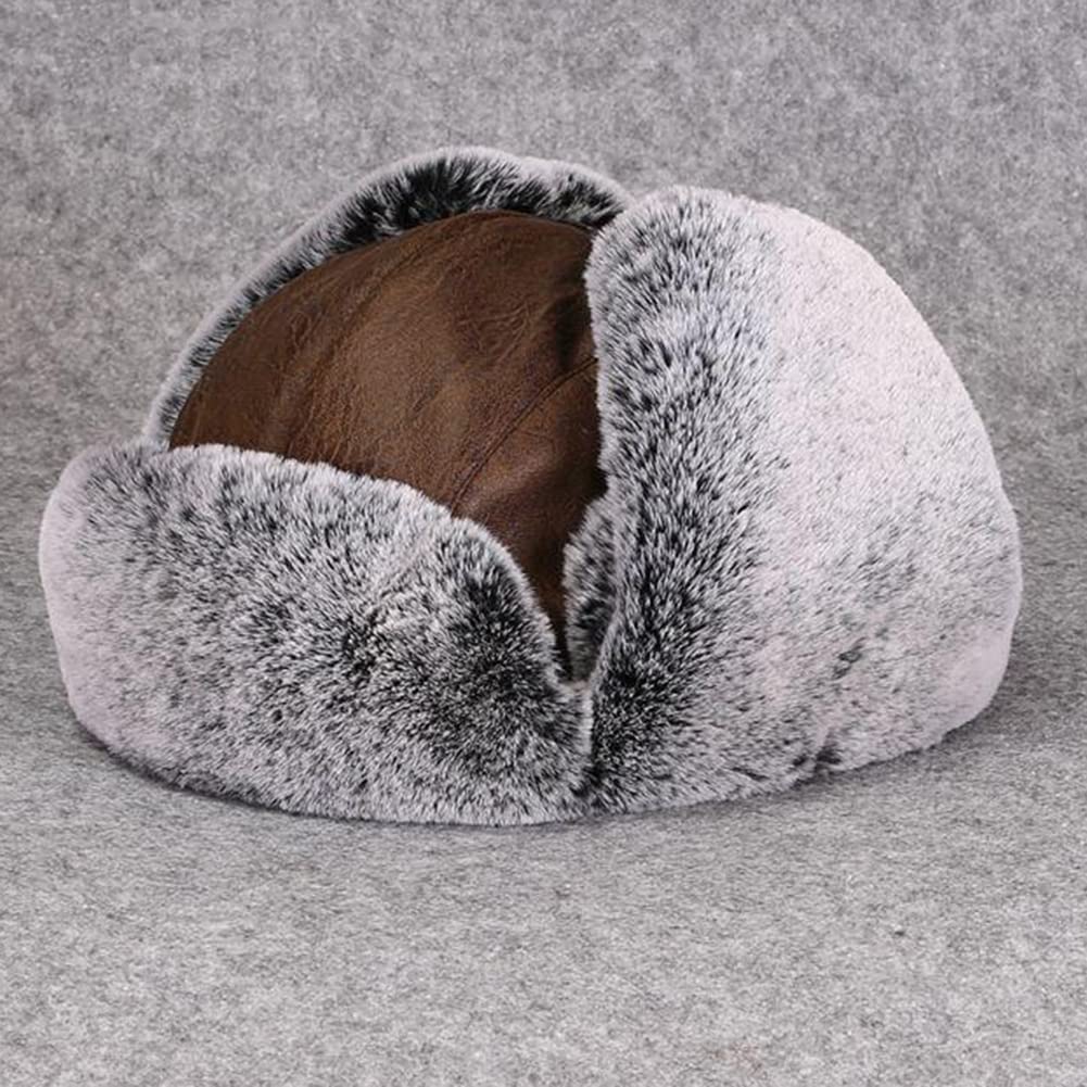 Donna/Uomo - Cappello in Pelliccia Sintetica Berretto da Aviatore con Fodera,Cappello Bomber Invernale Antivento con Paraorecchie Autunno/Inverno