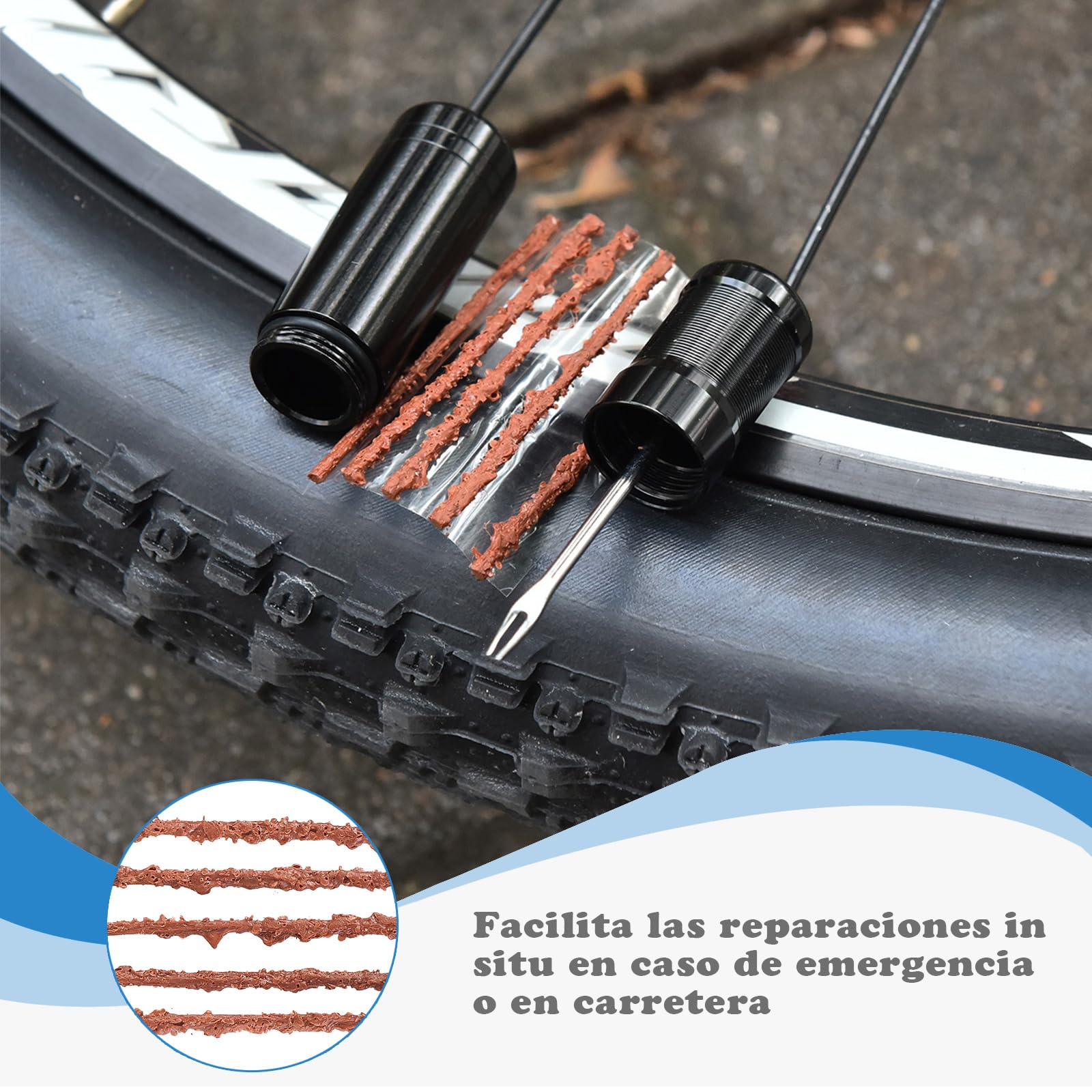 Amazon | ZYKORT 自転車タイヤ修理ツール、自転車パンク修理キット