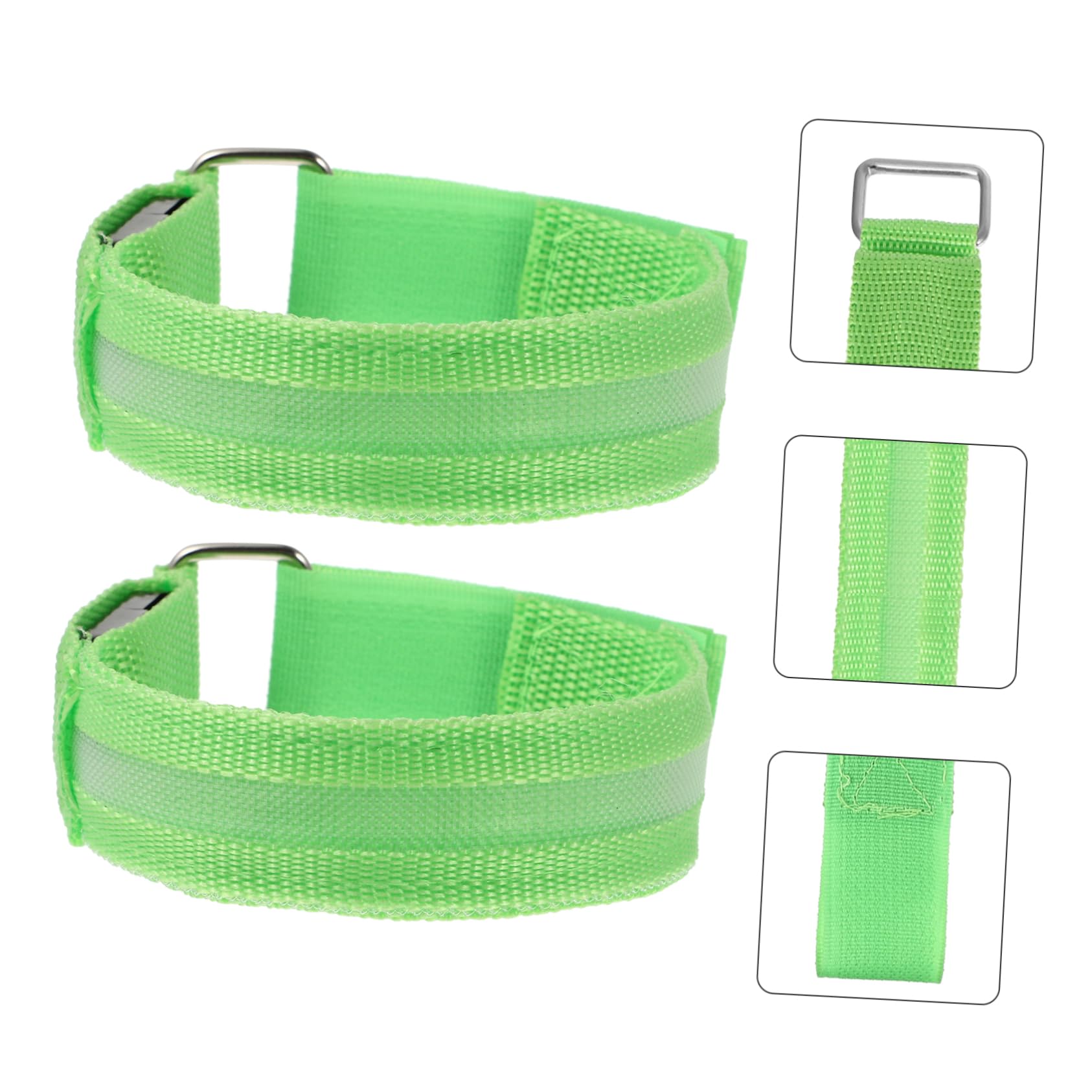 BESTonZON 2 Set Bracciali LED Luminosi per Corsa Notturna Fasce Ricaricabili Riflettenti per Sport Accessori Sicurezza per Jogging 2 Pezzi * 2