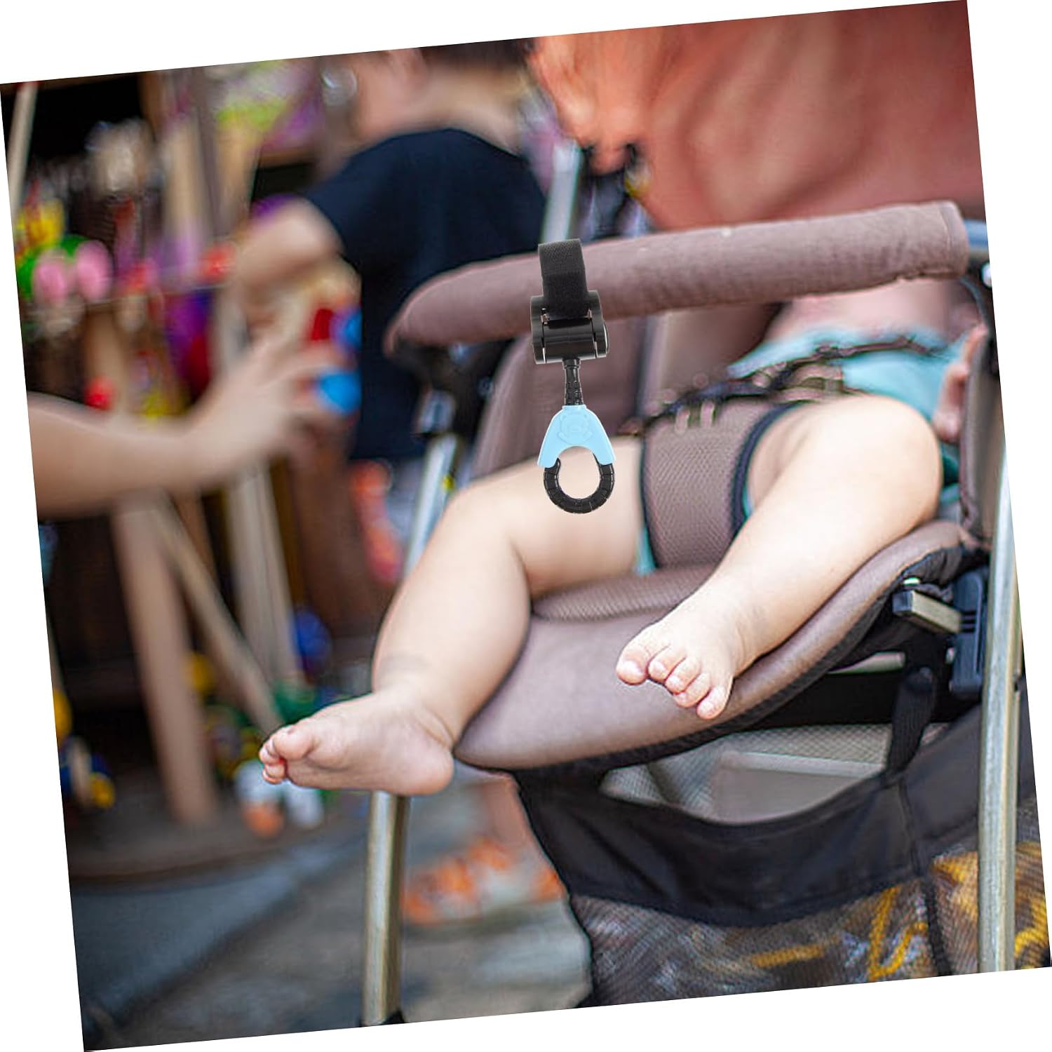 2pcs Stroller Hooks Rotating Hanging Bag Clips for Strollers Bicycles and More Easy to Install Stable and Firm for Diaper Bags and