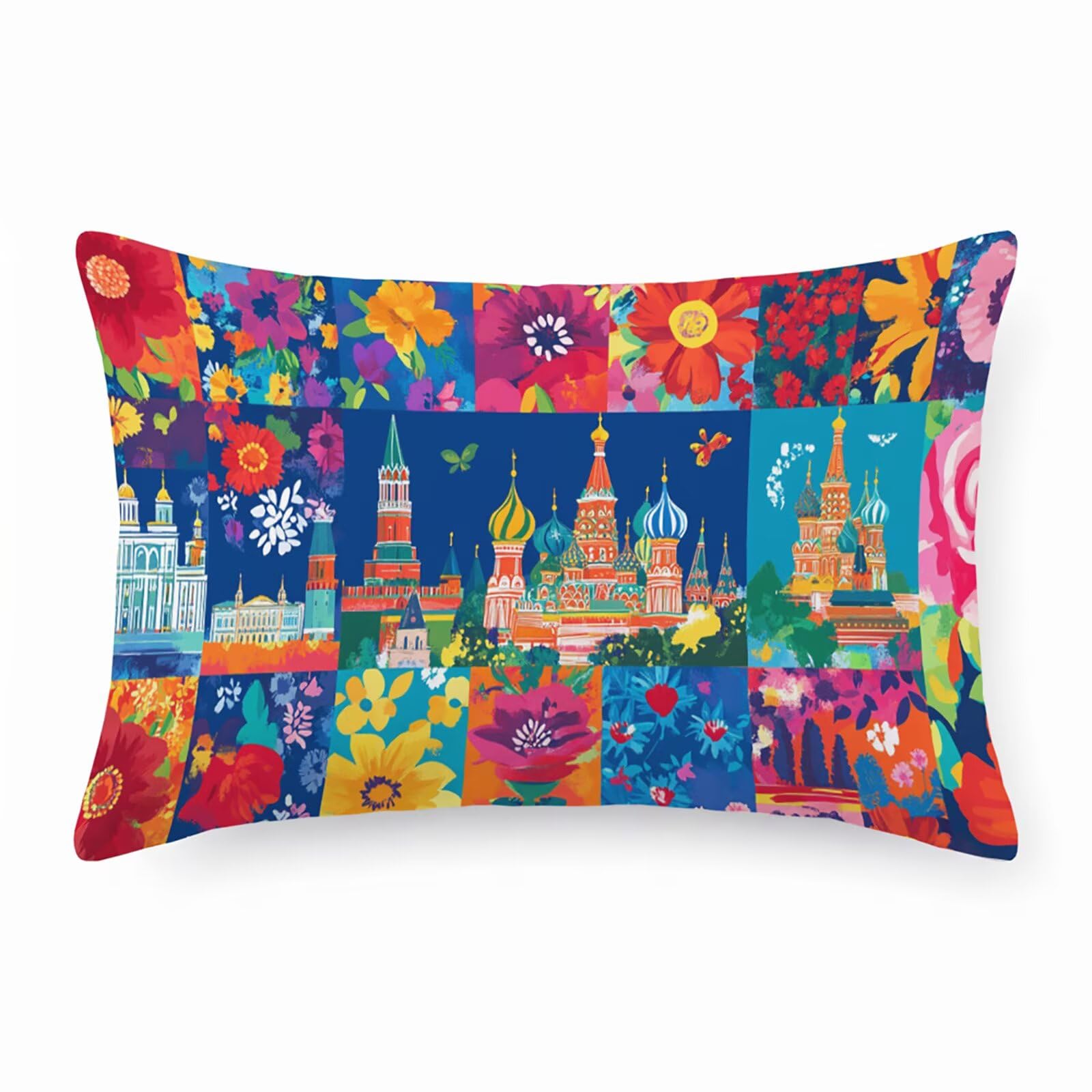 Housse coussin 50x100 cm extérieur imperméable taie oreiller lin canapé jardin