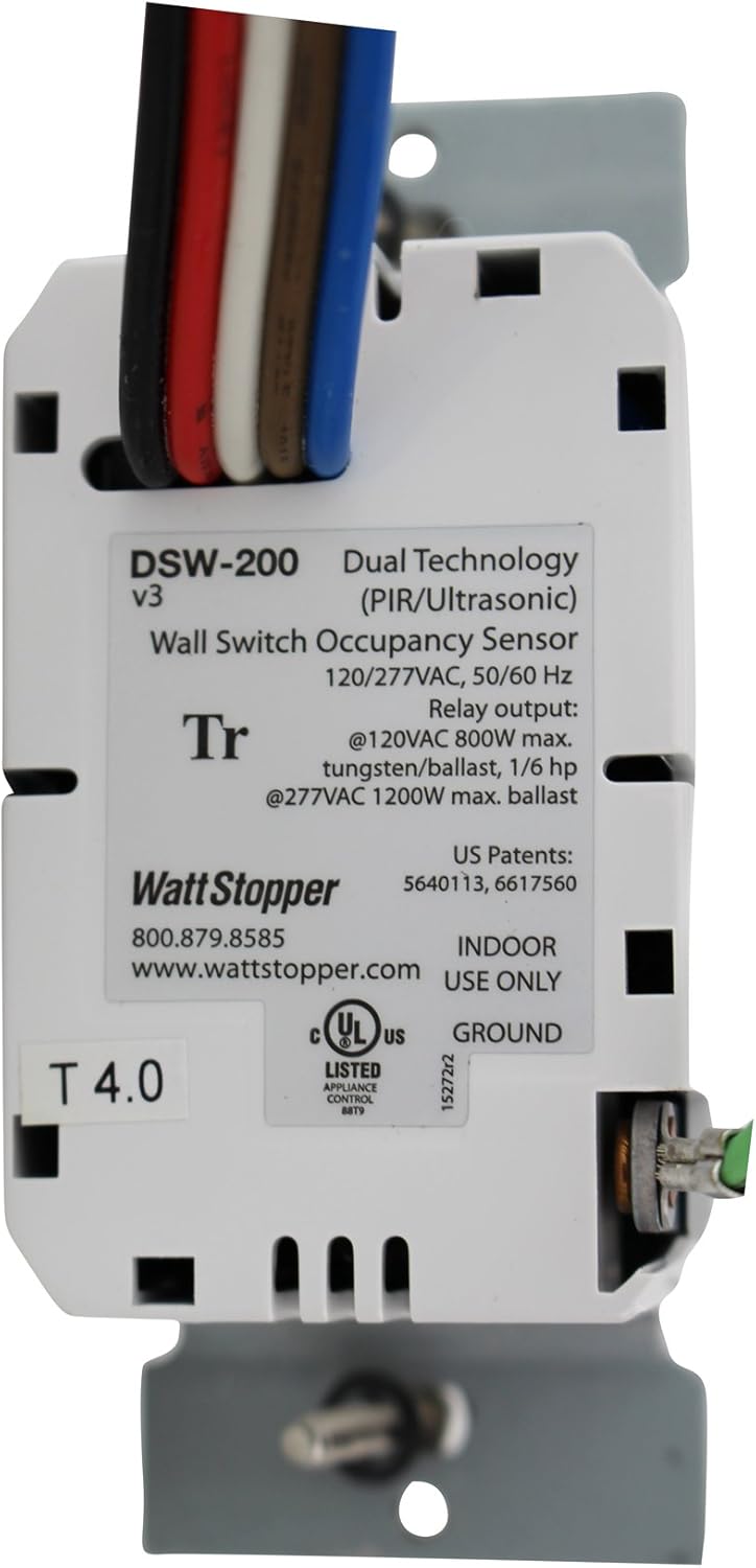 Wattstopper DSW-200-W Dual Tech Occupancy Sensor, White