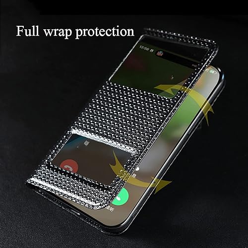 Miniatura 4 de Funda de cuero genuino para iPhone 14 Pro, funda protectora de lujo con ventana transparente y soporte magnético para iPhone 14 Pro de 6.1 pulgadas