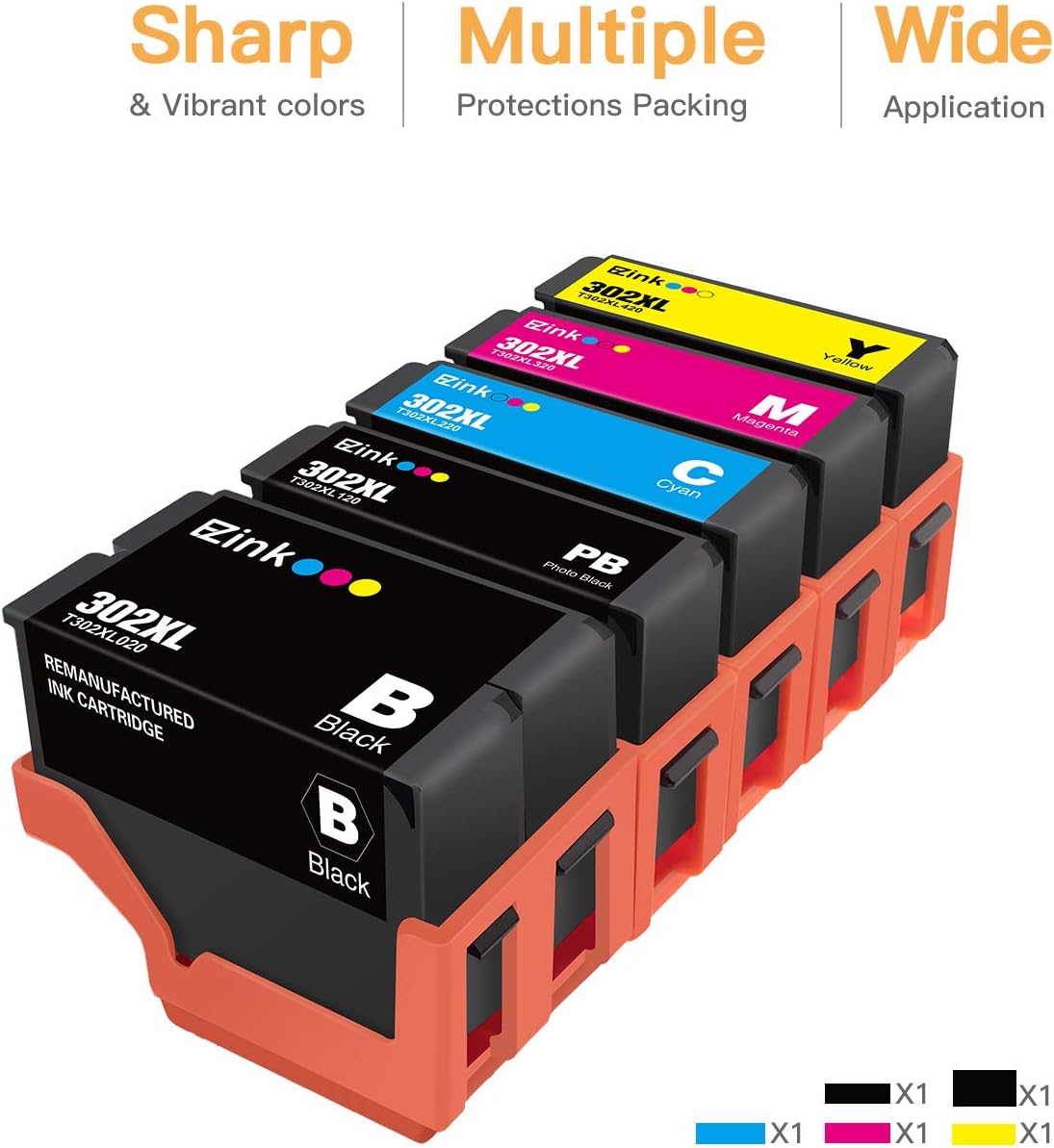 🛒 Flаѕh Sаlе E-Z Ink (TM) Remanufactured Ink Cartridge Replacement for Epson 302XL 302 T302XL T302 to use with Expression Premium XP-6000 XP6000 XP-6100 Printer (5 Pack)
