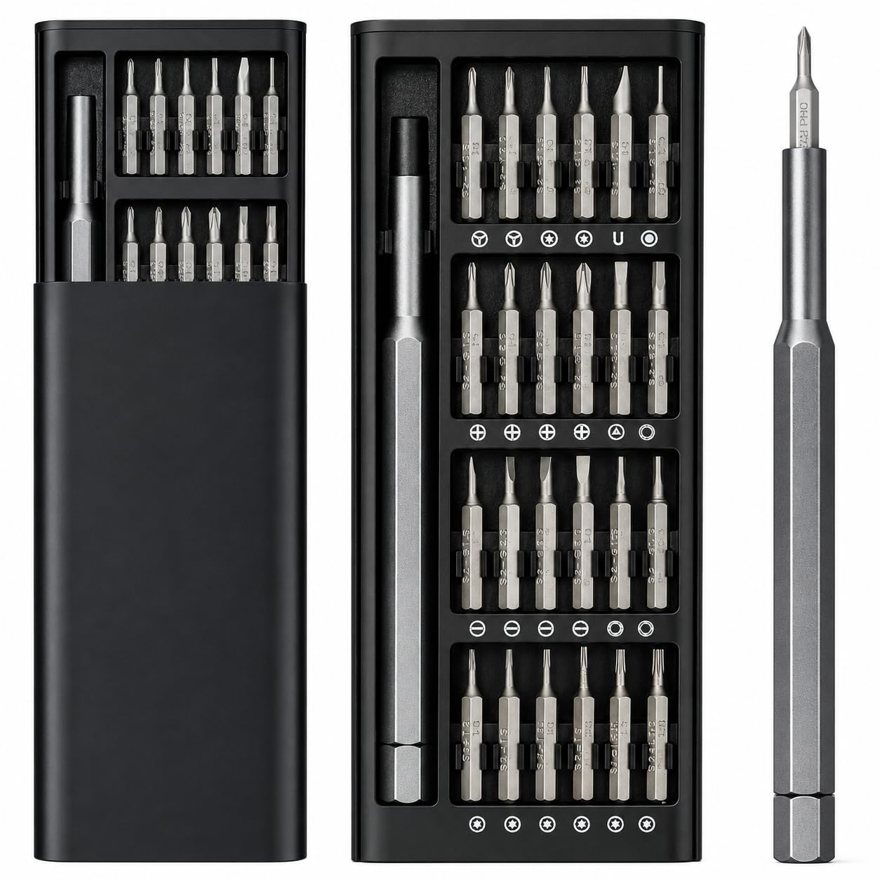 24 in 1 Precision Screwdriver Set with Magnetic Bits & Aluminum Case | Mini Repair Tool Kit for Mobile Phones, Laptops, PC, Watches, Eyeglasses, Cameras, Gaming Consoles & Electronics | Black-image-40