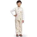 Pro-Ethic Style Developer Boy's 3 Piece Suit Set for Kids Cotton Checked Pattern, Light Brown, 3-6 Years