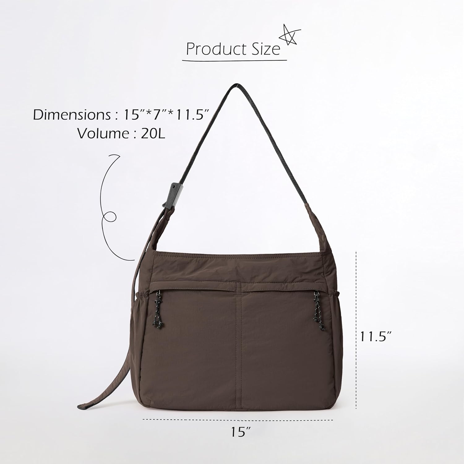 ODODOS 20L Crossbody Tote Bag Large Capacity Lightweight Hobo Shoulder Sling Bags for Gym Shopping Beach Travel - Image 6