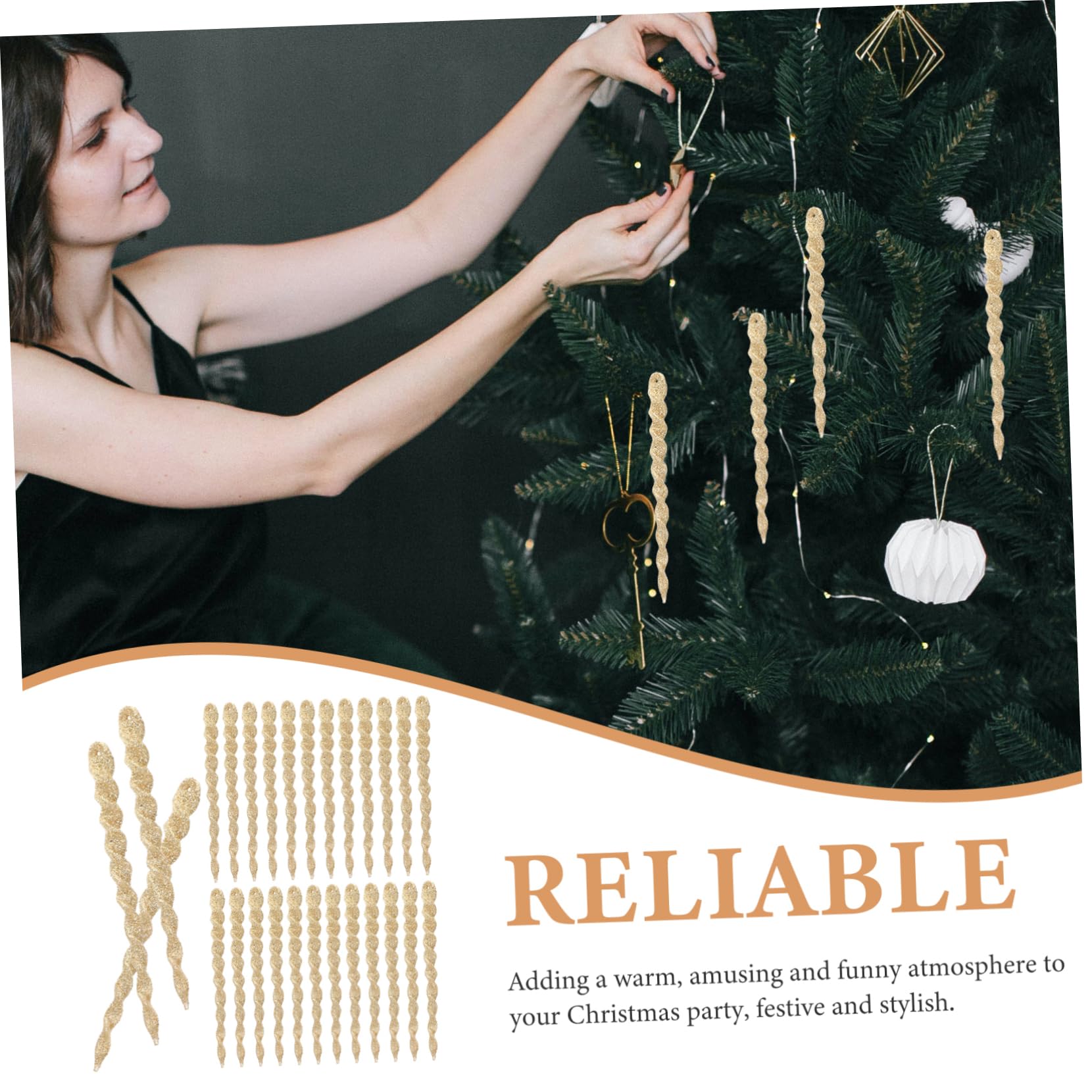 TOPBATHY Weihnachtstrofen 300 STK Zwiebel-Pulver- -Schnee-Nadel Weihnachtsschmuck Zum Aufhängen Weihnachtsschmuck Aus Eiszapfen Weihnachtsbaum-anhänger Eiszapfen Ornament Christbaumschmuck Plastik
