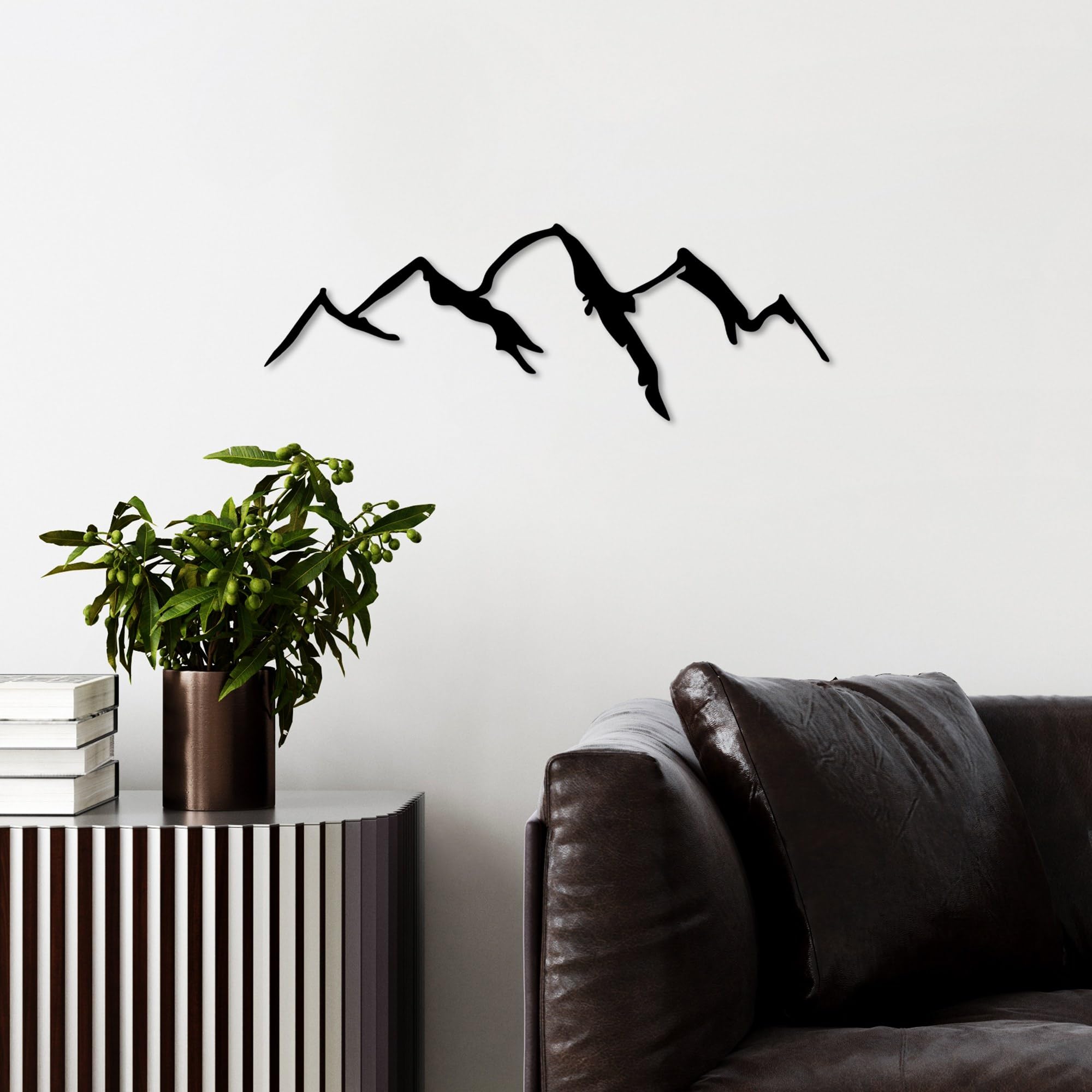 Stylish Black Decorative Metal Wall Accessory, 66 x 23 cm, 100% Metal (1.5 mm Thick), Easy Wall Mounting, Perfect for Modern Home Decor