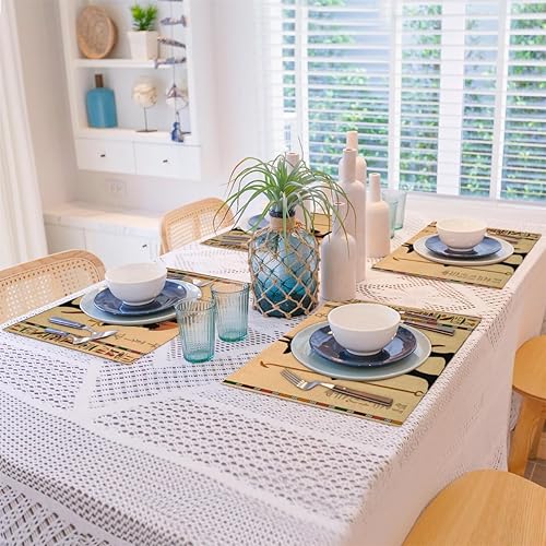 Miniatura 8 de Juego de 4 manteles individuales africanos, lavables, impermeables, para fiestas, hogar, decoración de mesa de comedor, 18 x 12 pulgadas