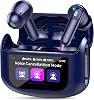 Wireless Earbuds with Smart Touch Screen ANC Active Noise Cancelling Bluetooth 5.4 Headphones in Ear Earphones with HD Mic HiFi Stereo Sound, Bluetooth Earphones 40H Playtime IP7 (Blue)