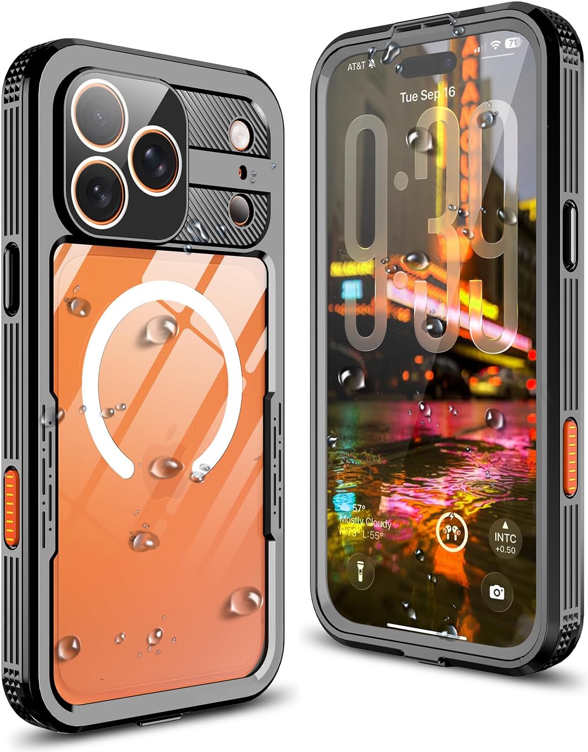 Hllhunkhe Magnetic for iPhone 17 Pro Max Case Waterproof, [Built-in Screen Protector & Camera Protector] [Compatible with Magsafe] Full Body Heavy Duty Rugged Phone Cover 6.9 inch, Black