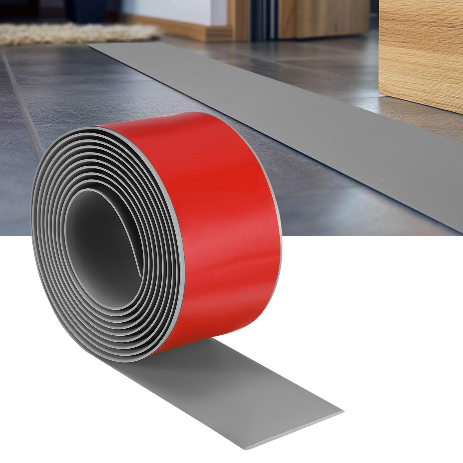 M METERXITY Bande De Transition De Sol Autoadhésive 10FTx2.99Inch Gris | PVC Laminate Bande Plate De Séparation Pour Porte Pour Joints De Sol/Carreaux/Moquette/Portes