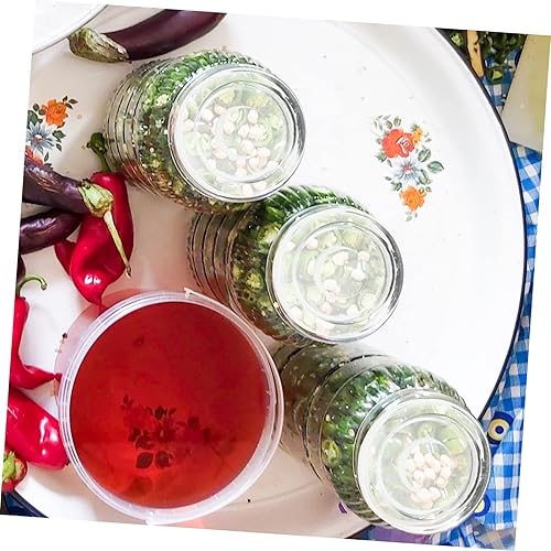 Miniatura 2 de 3pcs Mason Jar Stone Pressing Food Containers Wine Fermentating Vegetales Sellado Tapas de boca ancha Mason Jar Tapas Suministros de conservas