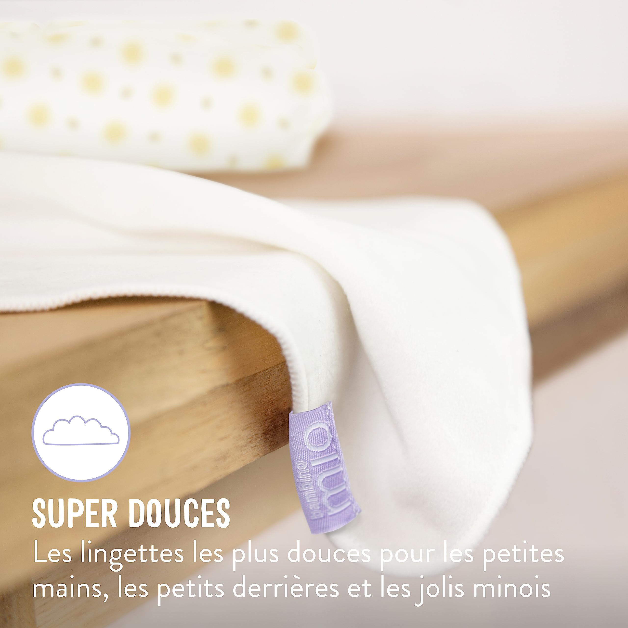 Bambino Mio, Lingettes bébé lavables Extra+, Saines, Zéro déchet, Deux utilisations, Lot de 10, Neige - L'emballage peut varier