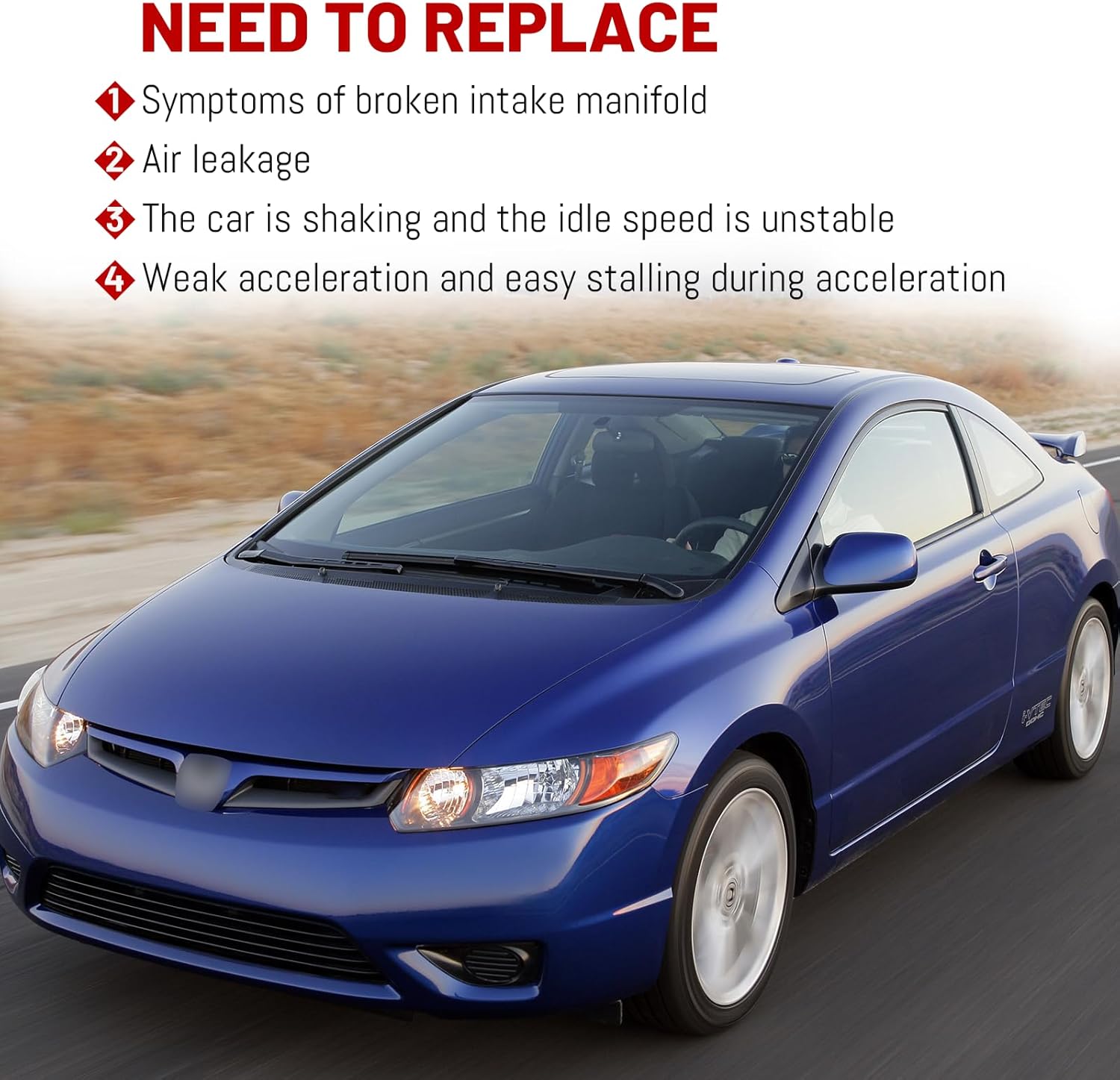 intake manifolds Replacement for Honda D-Series Engines Performance Intake Manifold Black CT1301