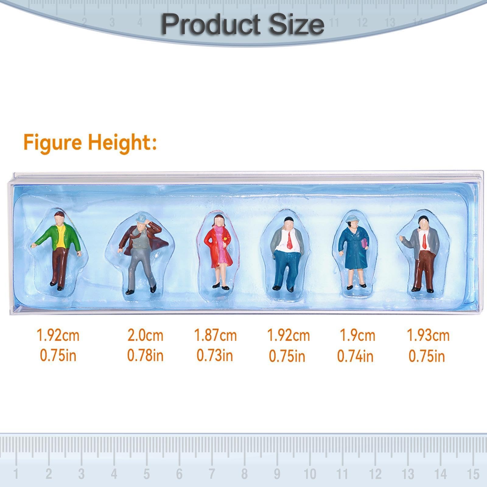 Lot de 6 Figurines de Personnages à L'échelle HO 1:87, Peintes, En Résine, pour Train Ou Chemin de Fer.