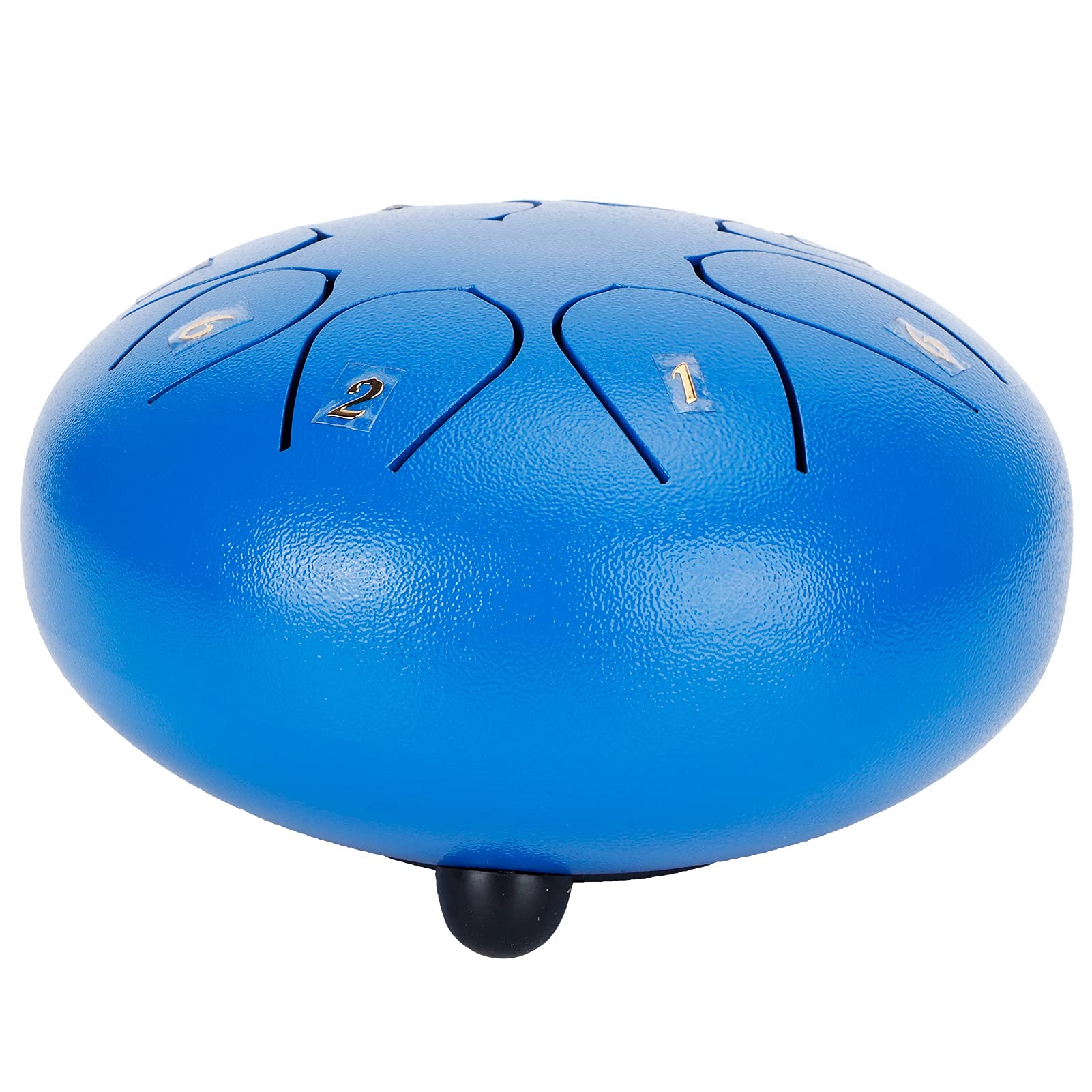 Generic Tamburo per Lingua da 6 Pollici Bellissimo Strumento Manuale con 8 Toni per la Meditazione Yoga Musicoterapisti Lega di Acciaio e Titanio 15x10 Cm (Blu)