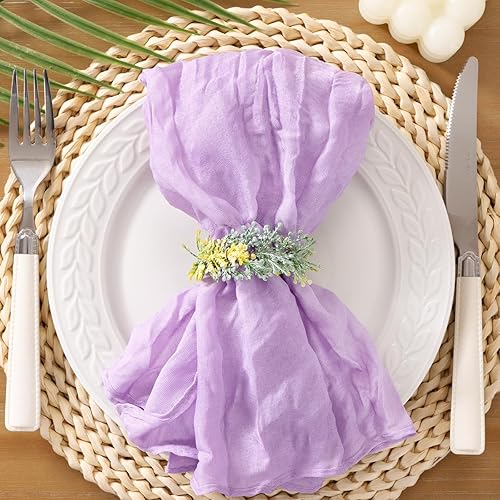 Miniatura 21 de Socomi Servilletas de estopa de terracota naranja quemado de otoño para Acción de Gracias, paños de queso de gasa, juego de 10 servilletas lavables