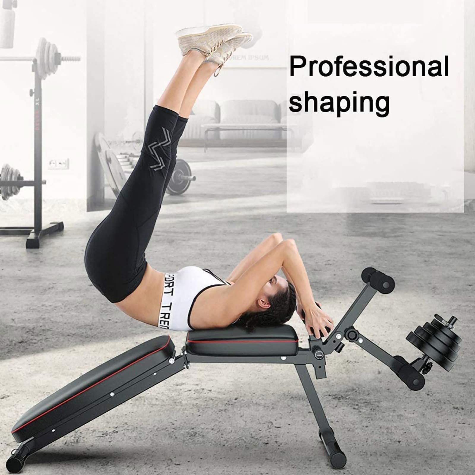 Amazon | 折りたたみダンベルスツール、レッグエクステンションと