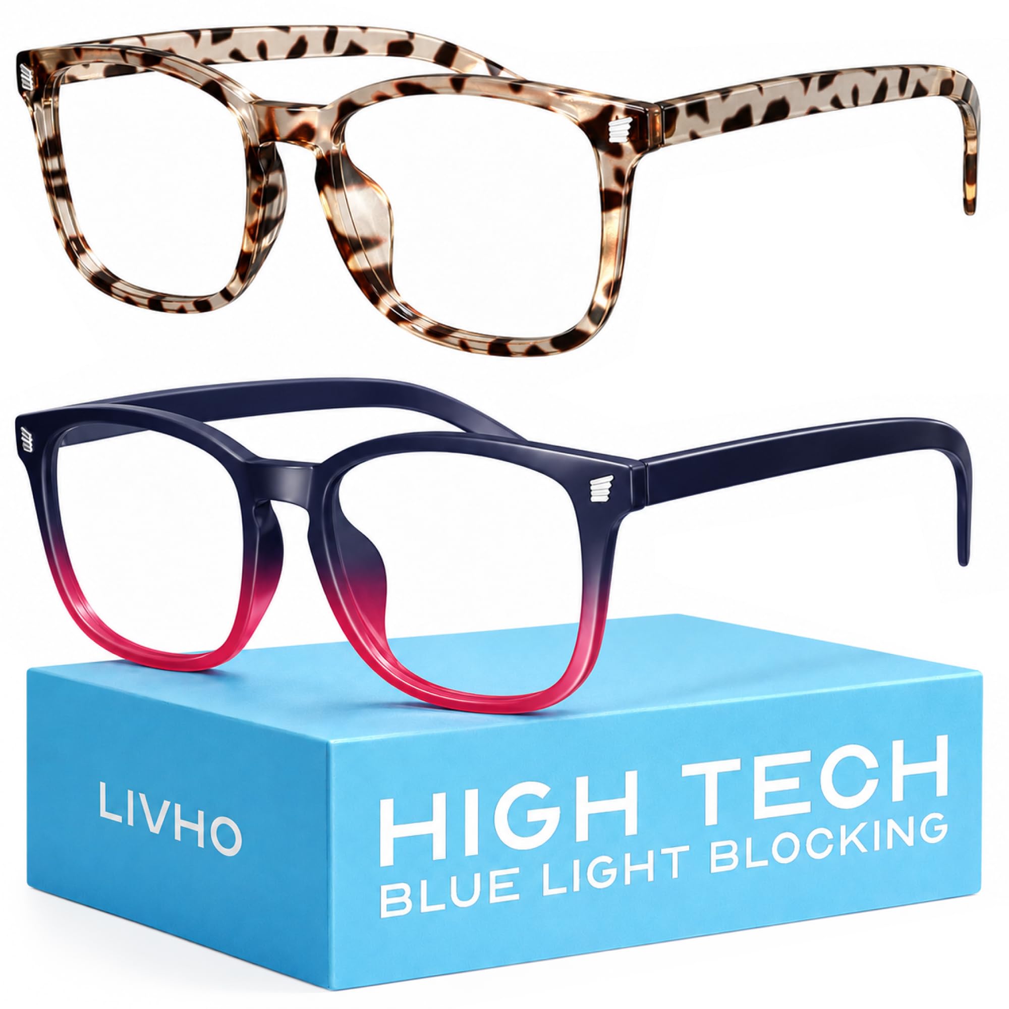 livho High Tech Blue Light Glasses - Advanced Blue Light Blocking Computer Glasses - Screen Fatigue &amp; UV Protection