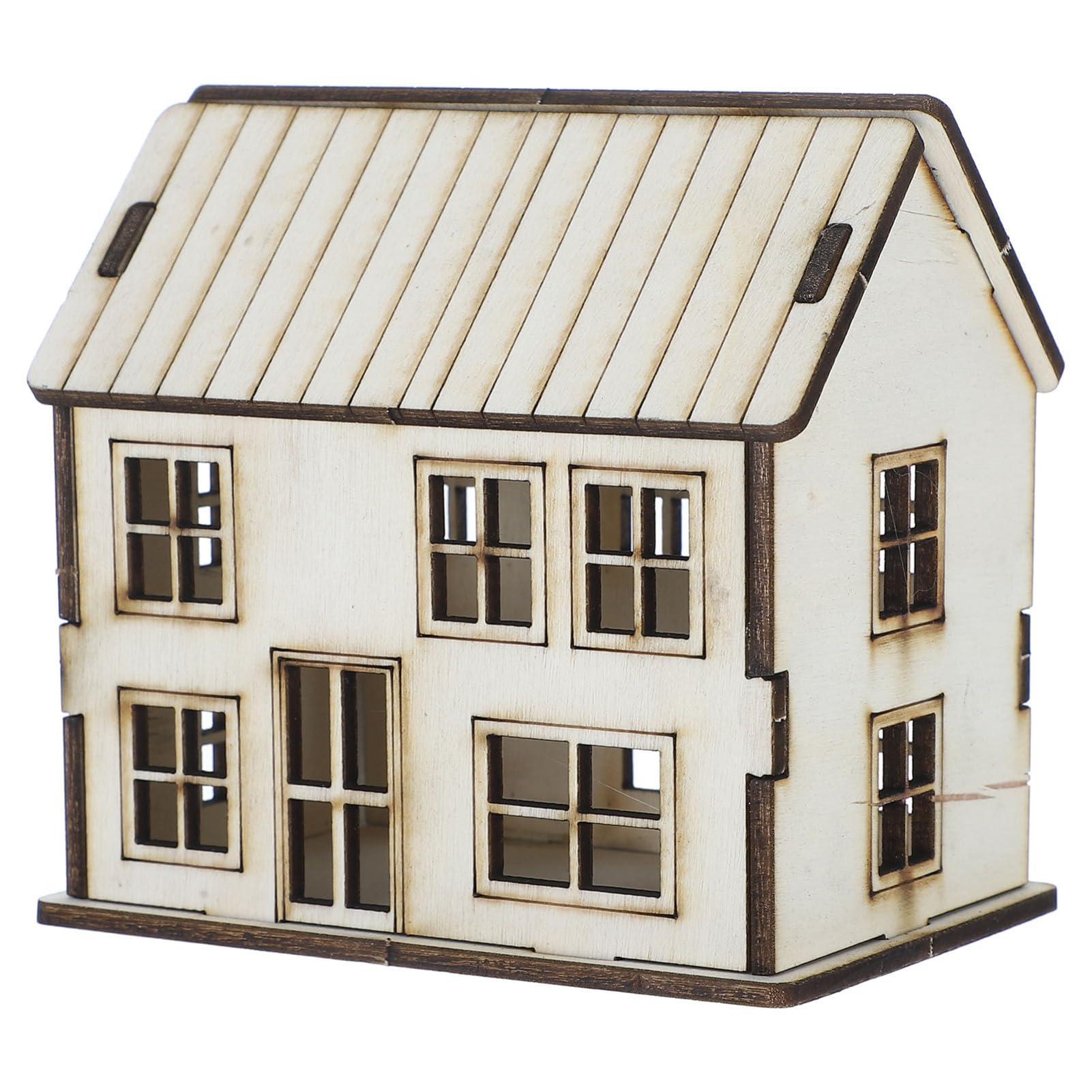 Kisangel Miniature Wooden House Model Kit DIY Small Wood Houses for Crafts Realistic 3.66 Inch Wooden Cabin for Home Decor Sandbox Building and