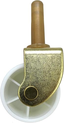 Miniatura 3 de Shepherd Hardware 9535 Rodillos de cama blancos de 2-18 pulgadas con vástago y zócalo, paquete de 2