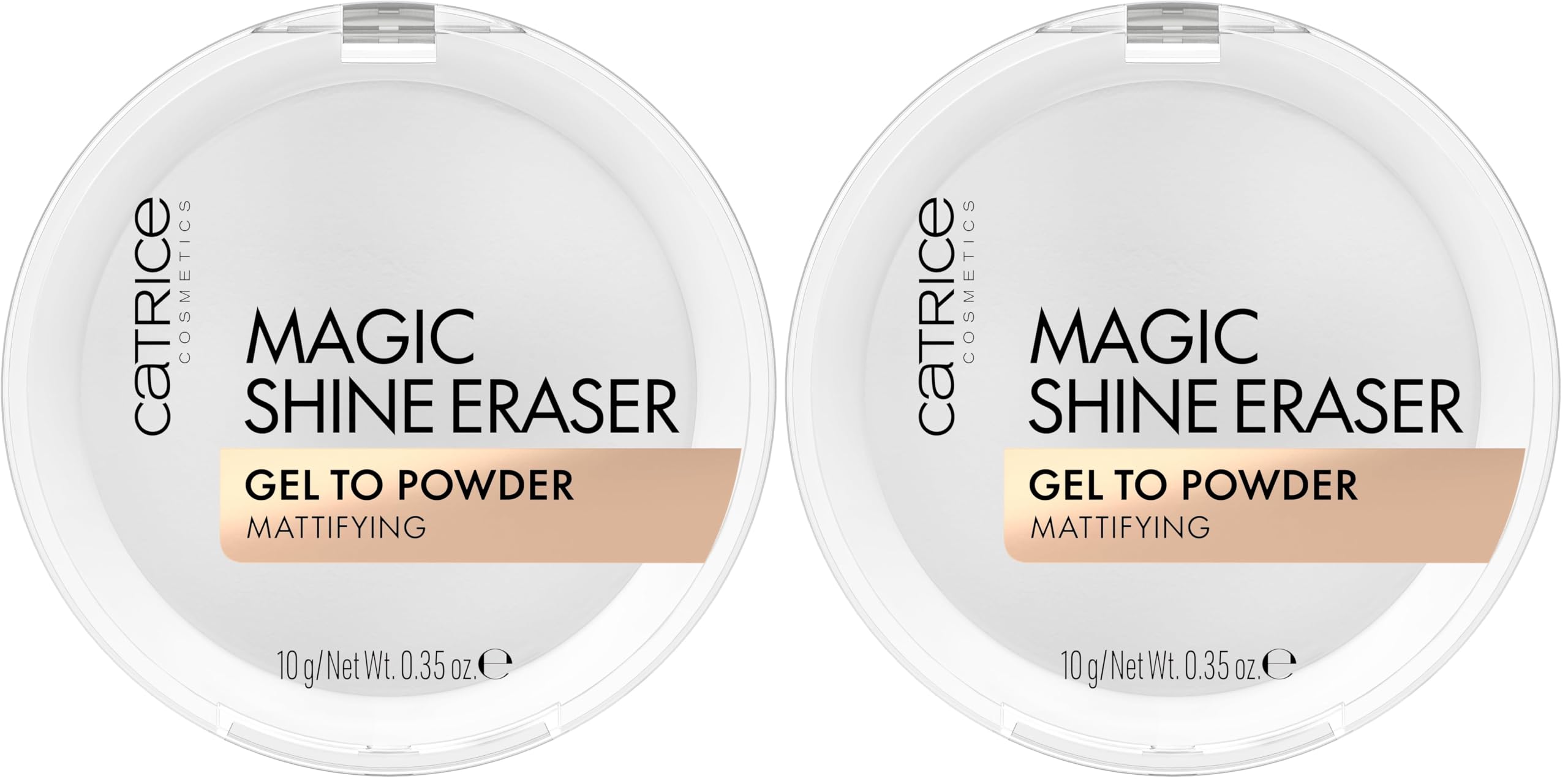 Catrice Magic Shine Eraser Gel To Powder, Nr. 010, Transparent, mattierend, porenverfeinernd, natürlich, für Mischhaut, vegan, ölfrei, ohne Parfüm, ohne Alkohol, 2er Pack (10g)
