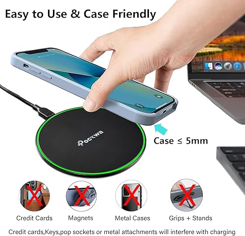 Miniatura 3 de Cargador inalámbrico Samsung, almohadilla de carga inalámbrica rápida de 15 W, compatible con Samsung Galaxy S25 Ultra S24 Plus S23 S22 S21 S20 S10